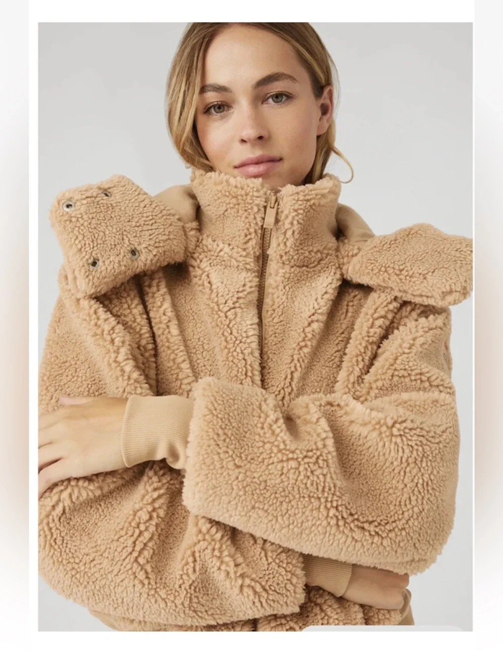 Alo Yoga Foxy Sherpa Jacket in Camel